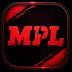 MPL online game logo with bold red lettering on a black gaming background